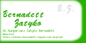 bernadett zatyko business card